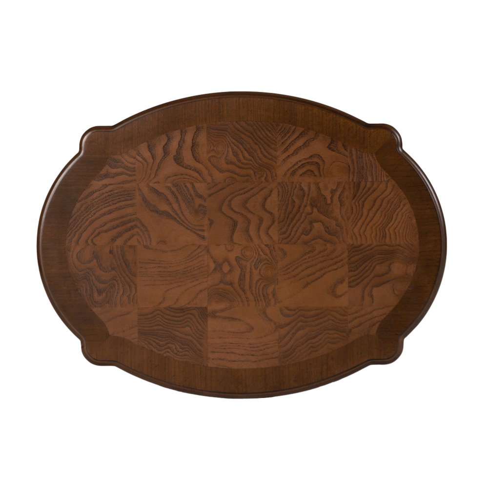 Ethel 25 in. W Oval Wood 2 Drawer Accent Table, Brown. Picture 7