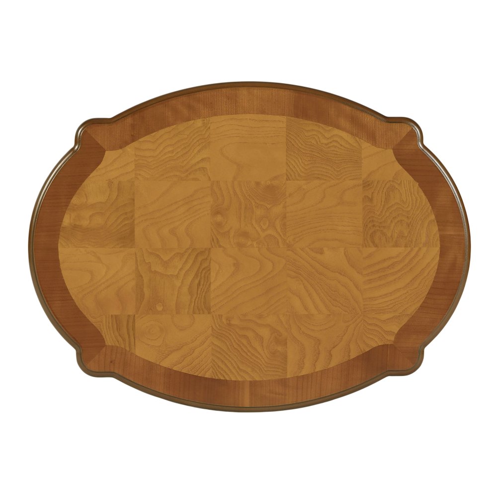 Ethel 25 in. W Oval Wood 2 Drawer Accent Table, Light Brown. Picture 8