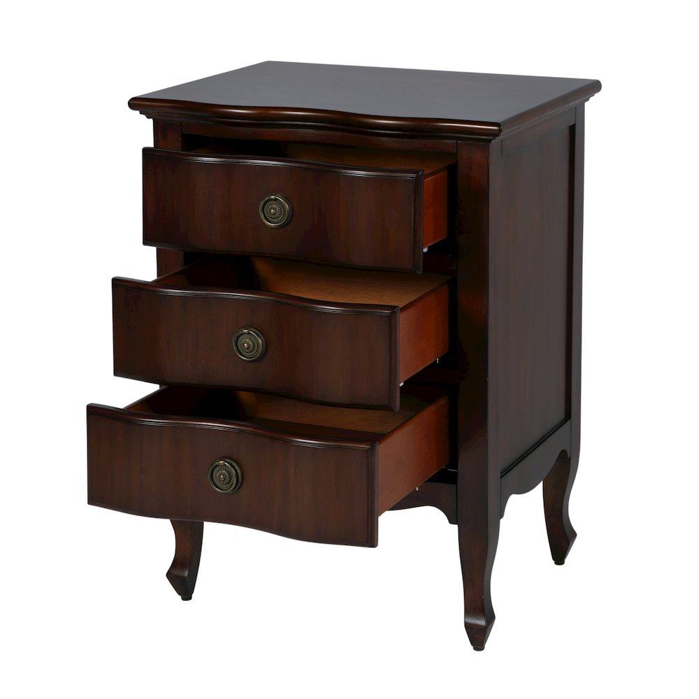 Nigel 21.5 in. W Rectangular Wood 3 Drawer Accent Chest, Brown. Picture 4