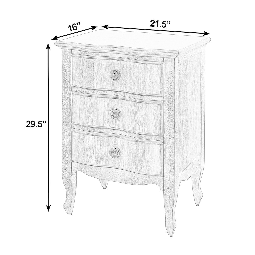 Nigel 21.5 in. W Rectangular Wood 3 Drawer Accent Chest, Brown. Picture 3