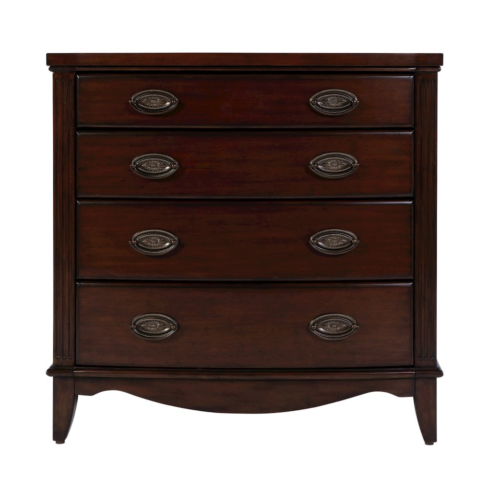 Agatha 32 in. W Rectangular Wood 4 Drawer Accent Chest, Dark Brown. Picture 5