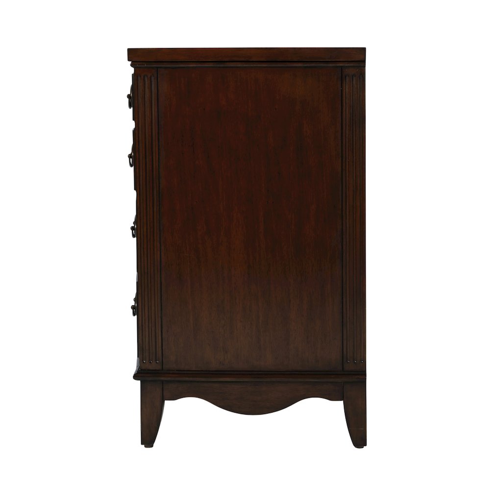 Agatha 32 in. W Rectangular Wood 4 Drawer Accent Chest, Dark Brown. Picture 6