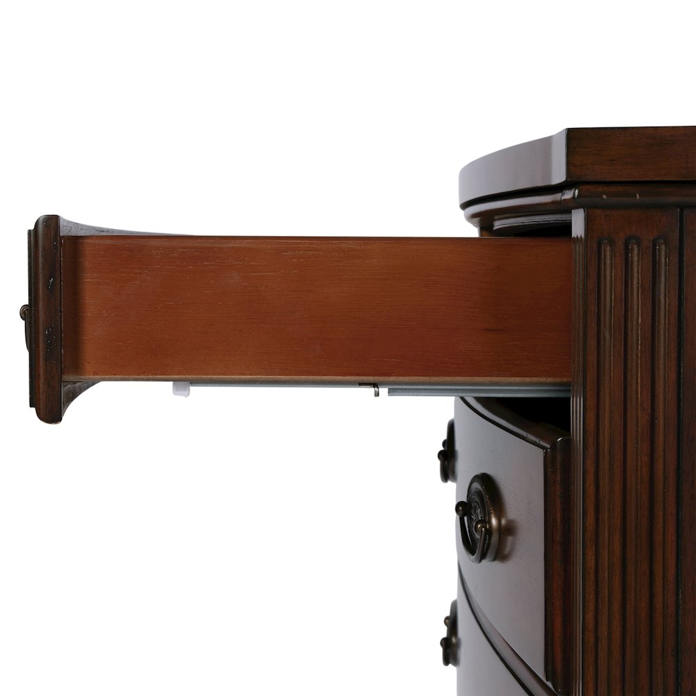 Agatha 32 in. W Rectangular Wood 4 Drawer Accent Chest, Dark Brown. Picture 7