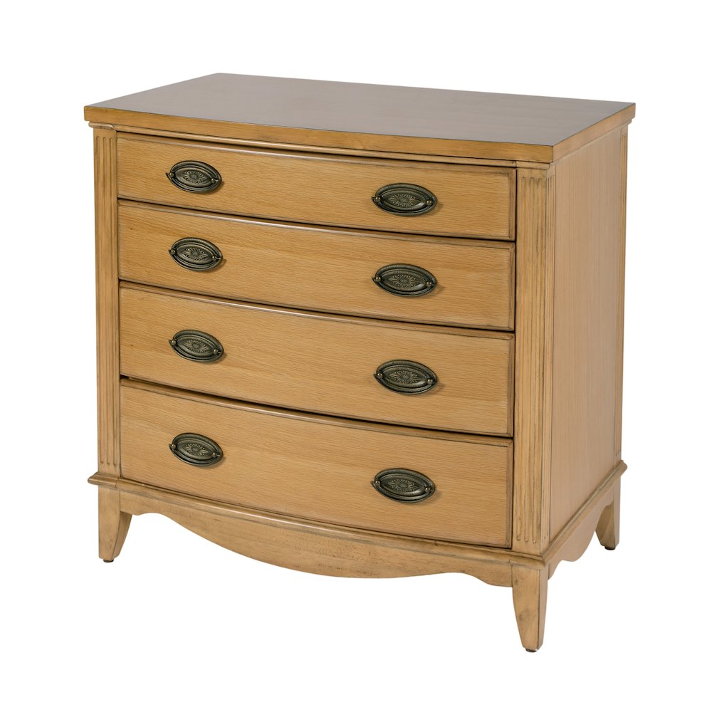 Agatha 32 in. W Rectangular Wood 4 Drawer Accent Chest, Medium Brown. Picture 1