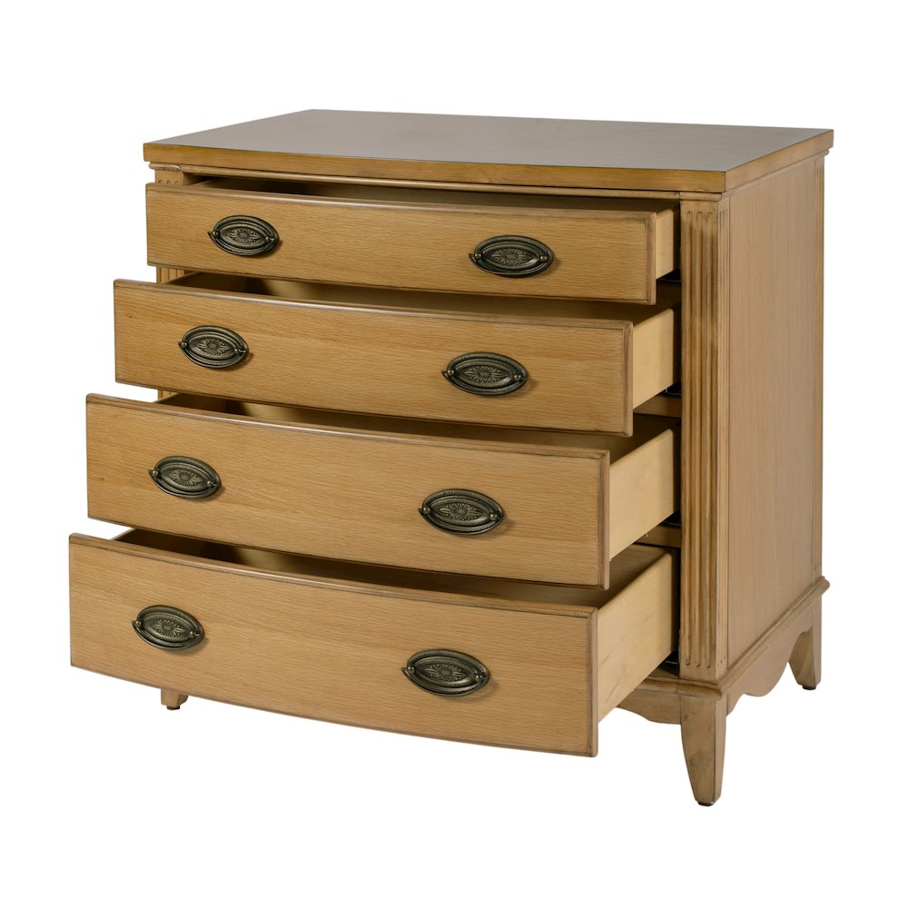 Agatha 32 in. W Rectangular Wood 4 Drawer Accent Chest, Medium Brown. Picture 4