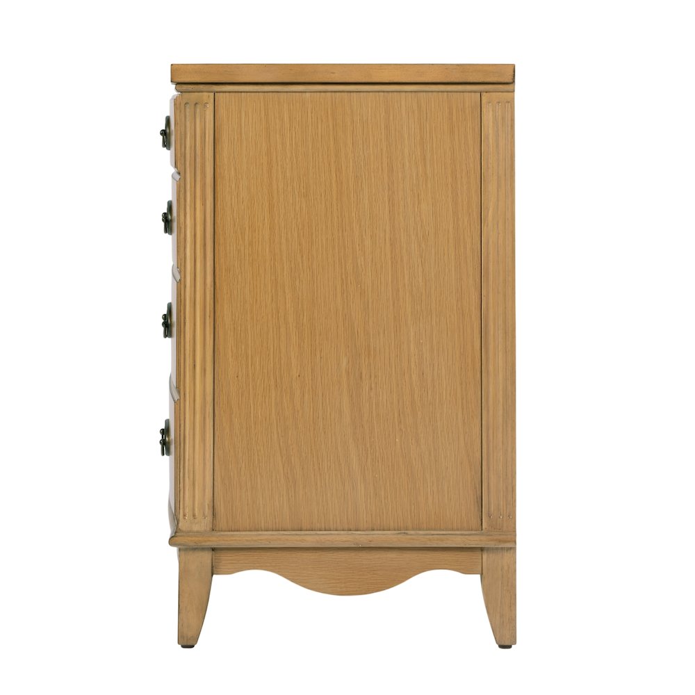 Agatha 32 in. W Rectangular Wood 4 Drawer Accent Chest, Medium Brown. Picture 6