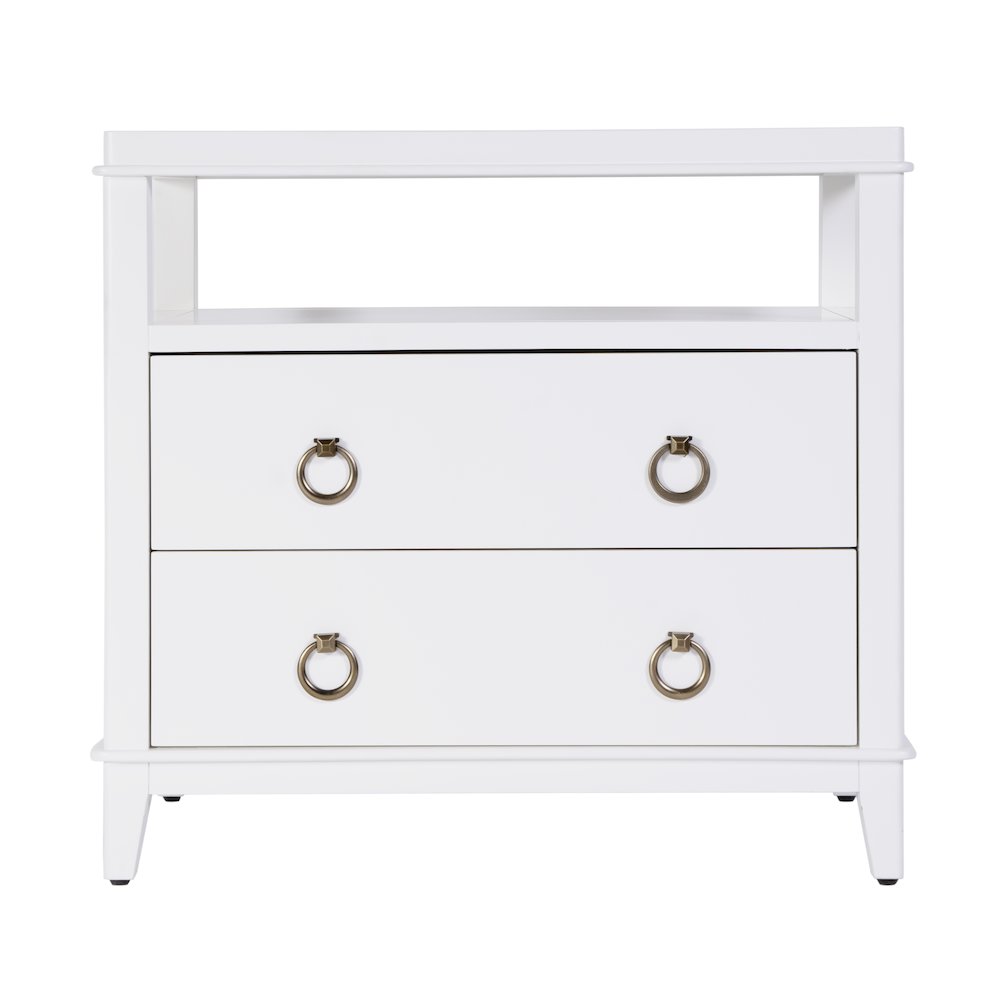 Highbury 28 in. W Rectangular Wood 2 Drawer Nightstand, Smooth White. Picture 4