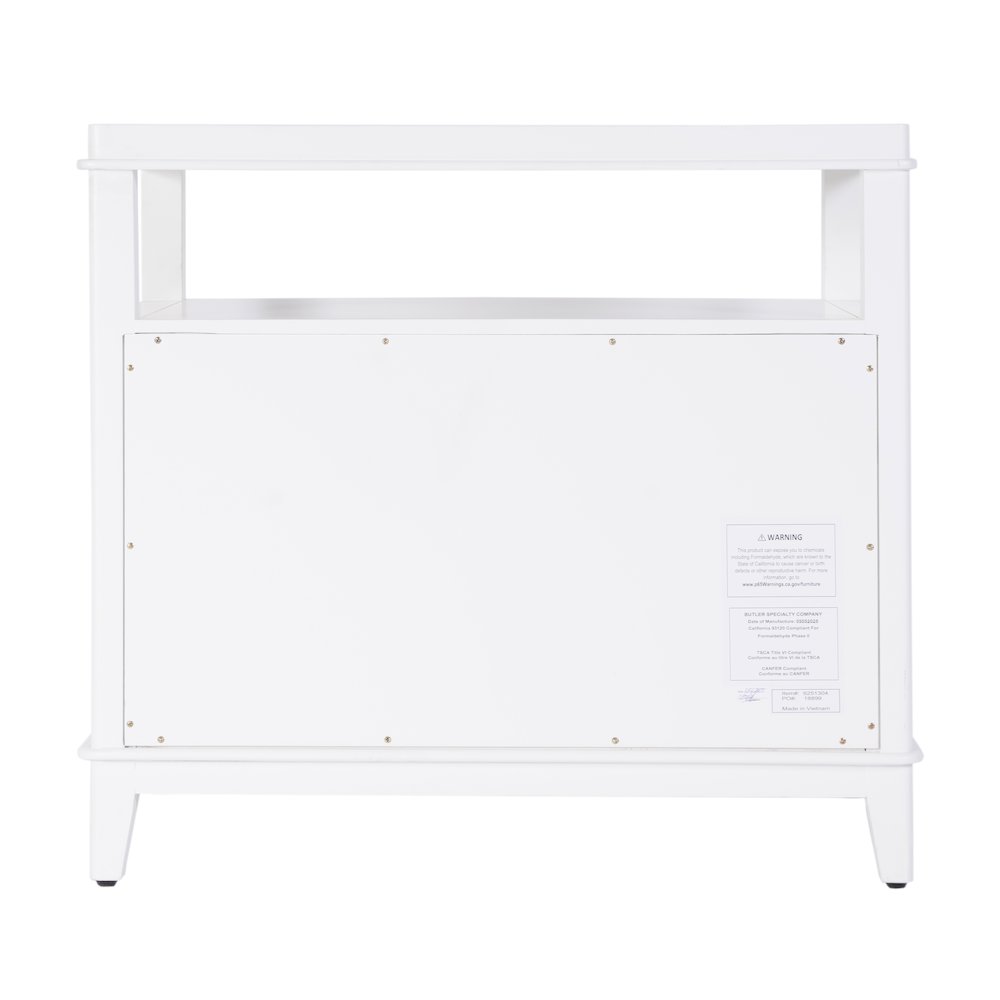 Highbury 28 in. W Rectangular Wood 2 Drawer Nightstand, Smooth White. Picture 6