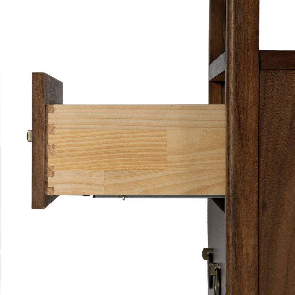Highbury 28 in. W Rectangular Wood 2 Drawer Nightstand, Medium Brown. Picture 6