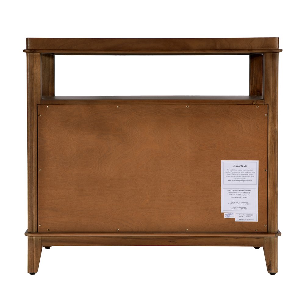 Highbury 28 in. W Rectangular Wood 2 Drawer Nightstand, Medium Brown. Picture 7