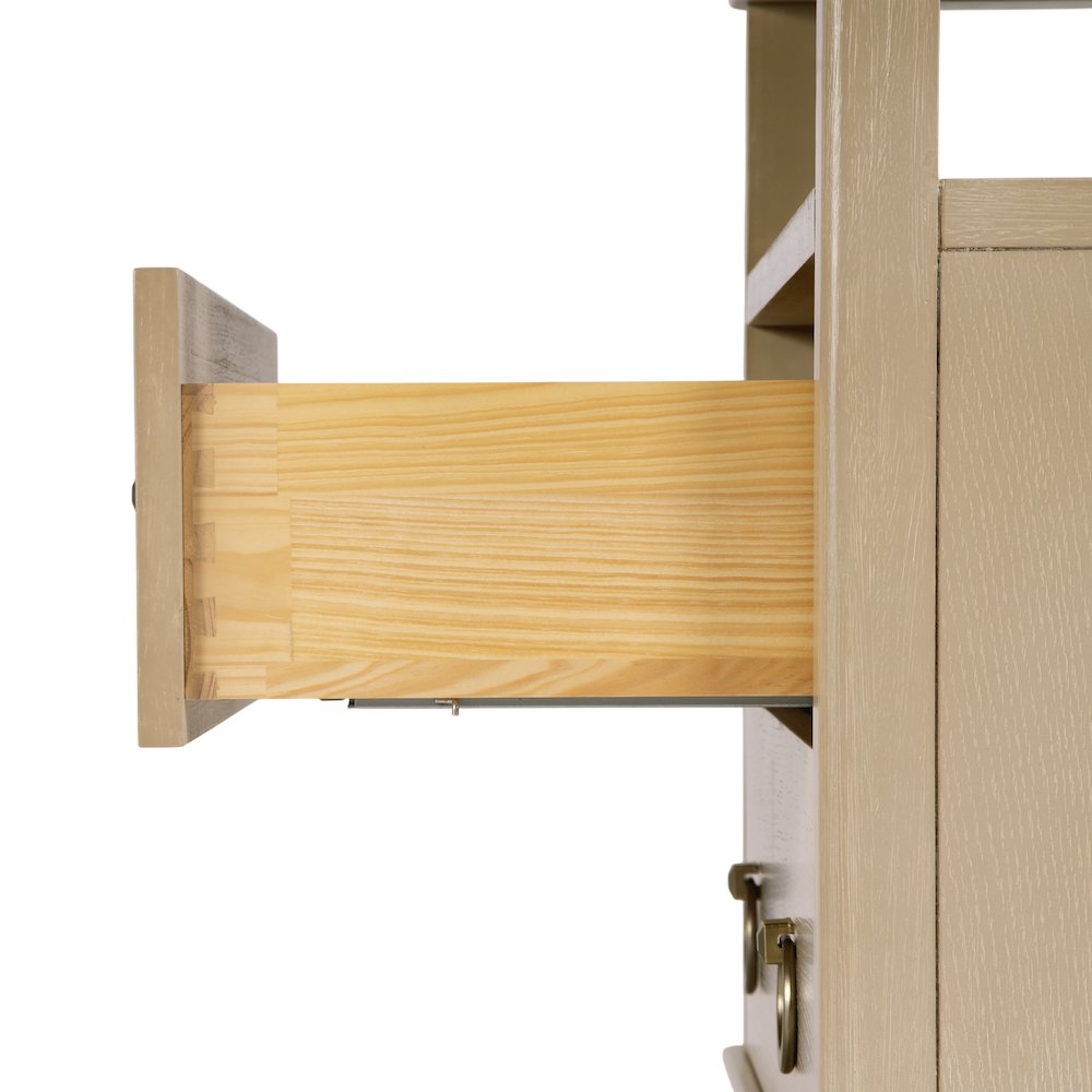 Highbury 28 in. W Rectangular Wood 2 Drawer Nightstand, Beige. Picture 5