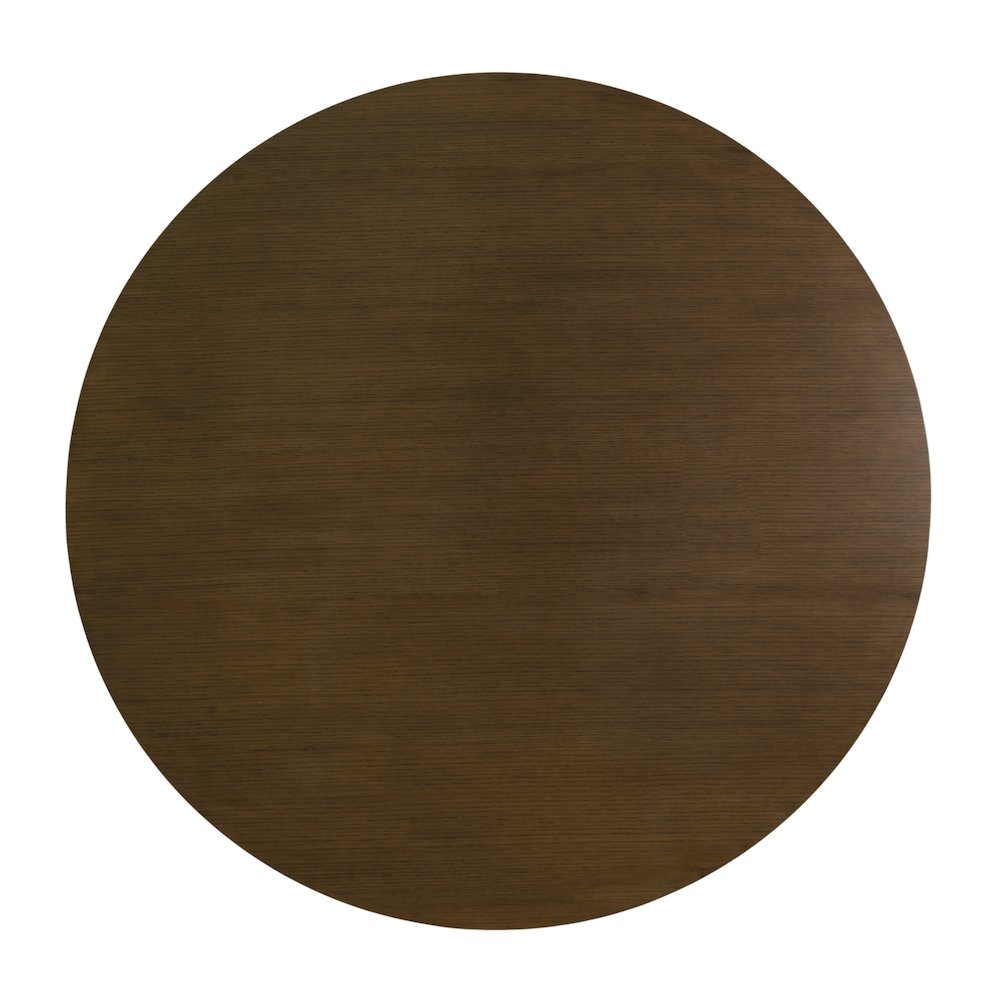 Coral 54 in. W Round Wood Pedestal Dining Table, Walnut. Picture 5