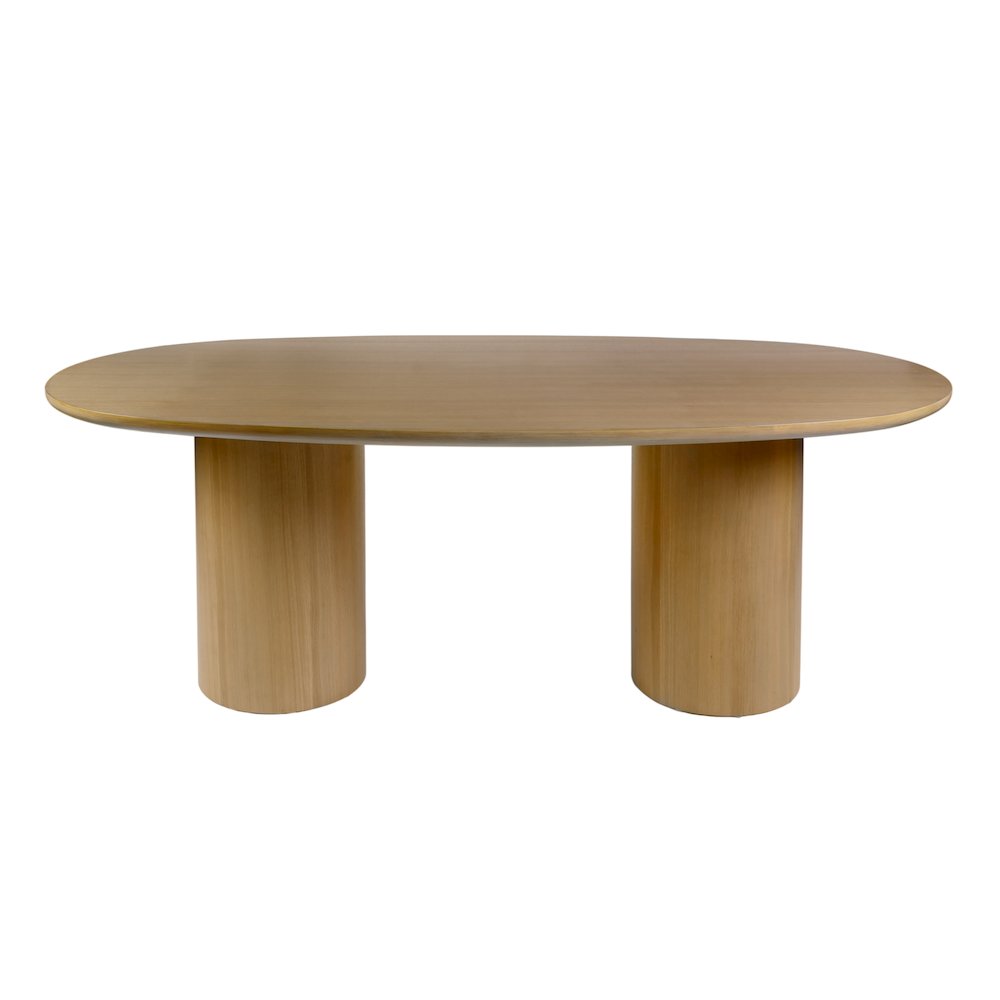 Coral 84 in. W Oval Wood Double Pedestal Dining Table, Light Brown. Picture 4