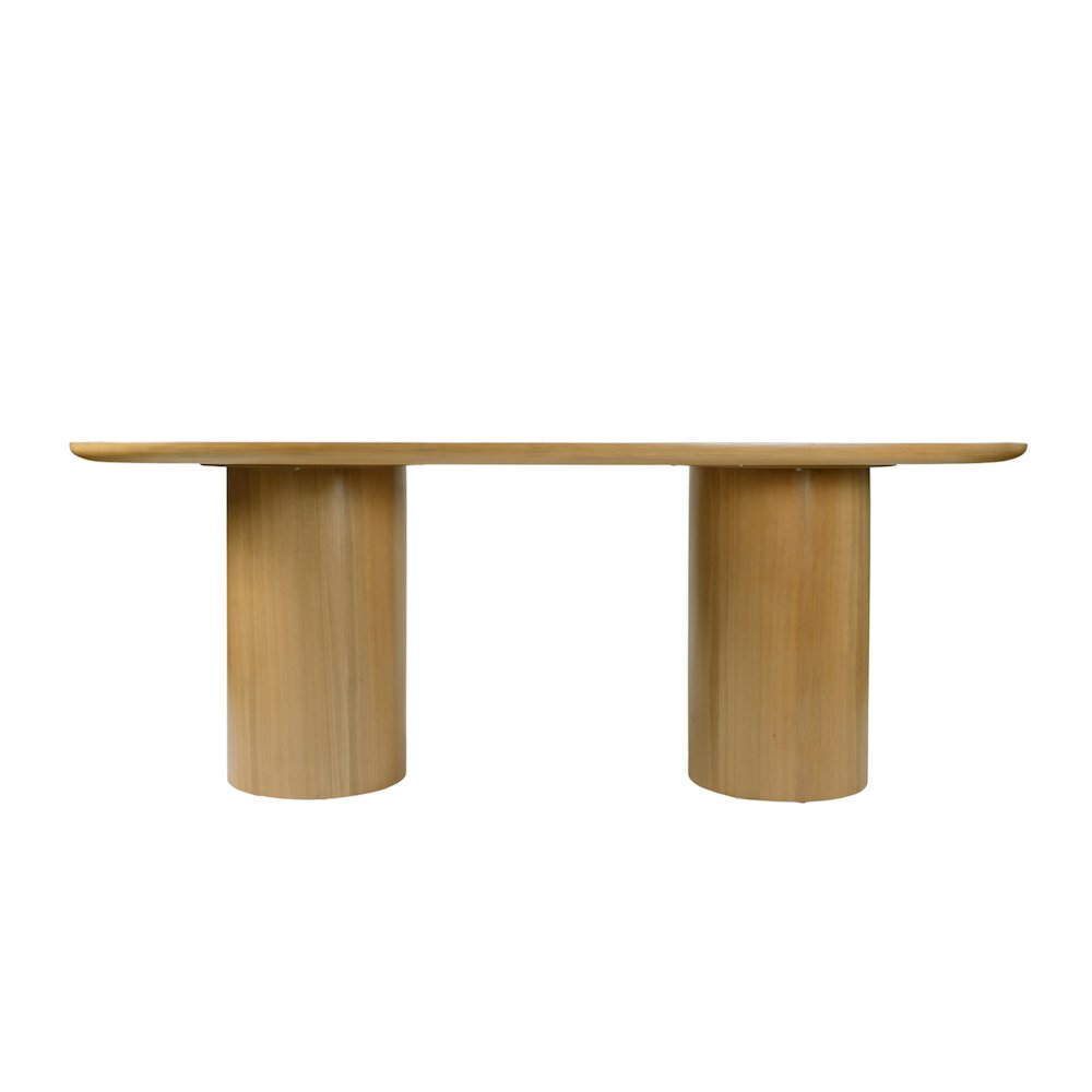 Coral 84 in. W Oval Wood Double Pedestal Dining Table, Light Brown. Picture 5