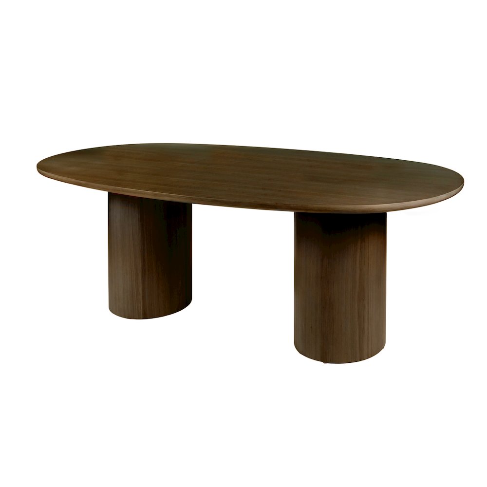 Coral 84 in. W Oval Wood Double Pedestal Dining Table, Walnut. Picture 1