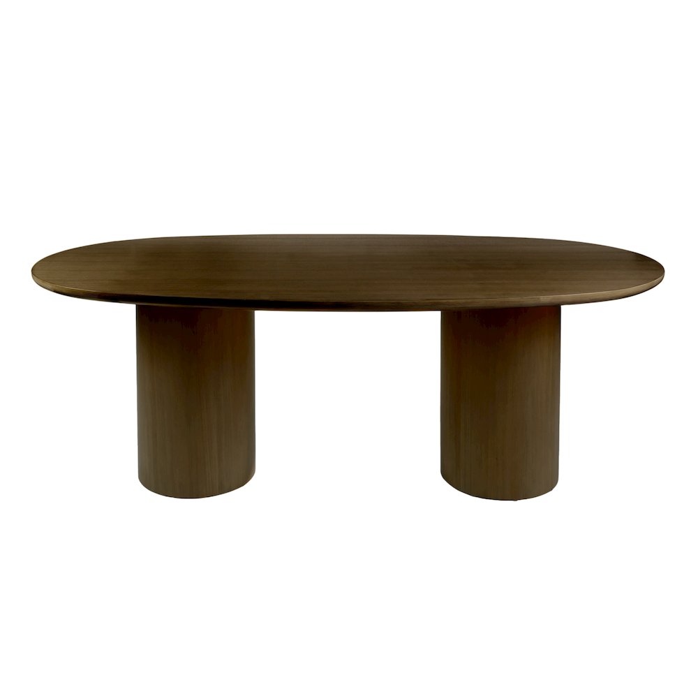 Coral 84 in. W Oval Wood Double Pedestal Dining Table, Walnut. Picture 4