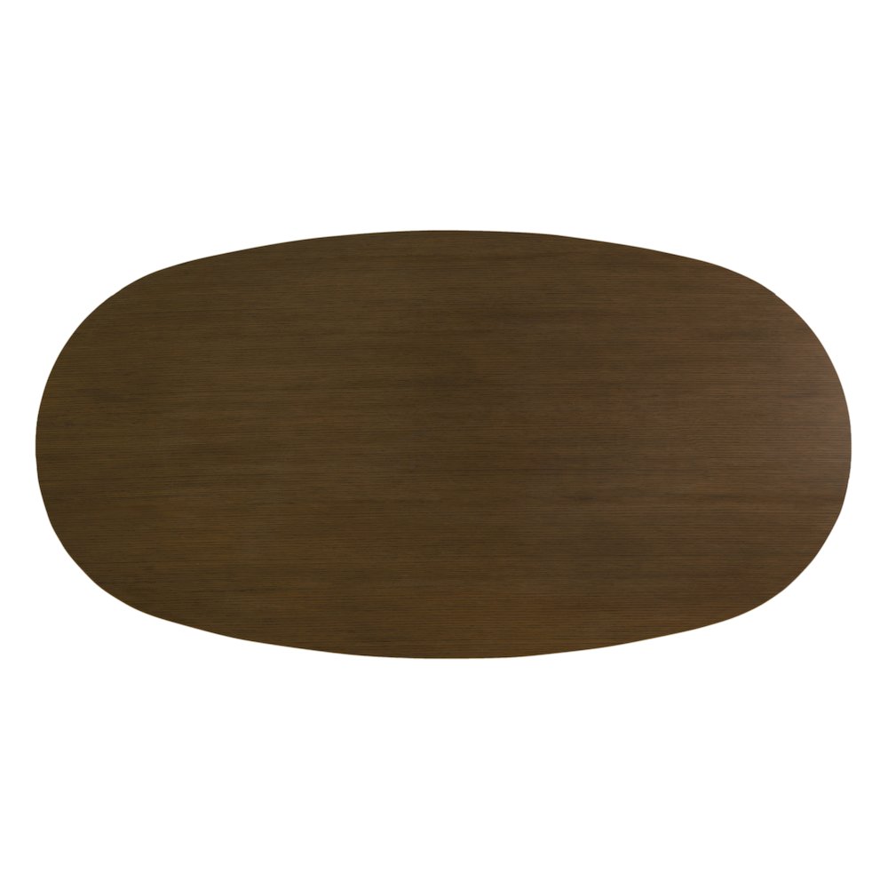 Coral 84 in. W Oval Wood Double Pedestal Dining Table, Walnut. Picture 7