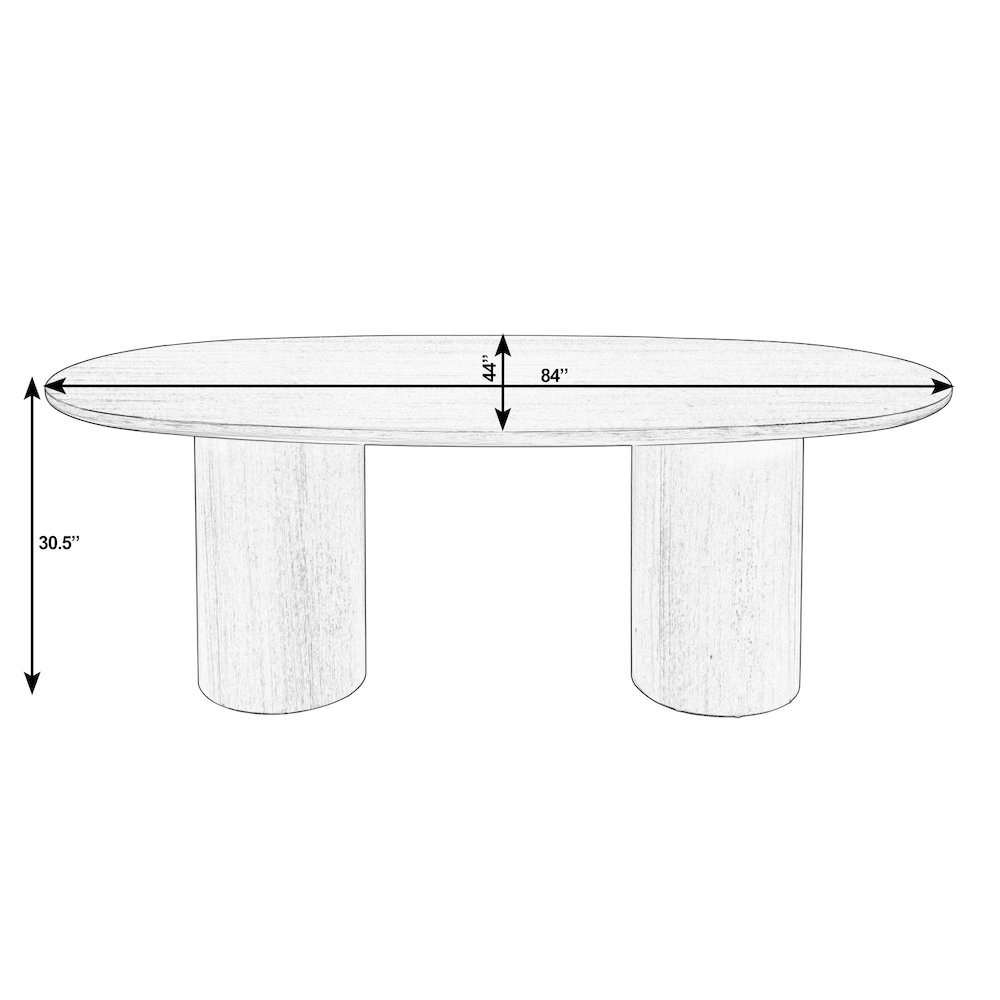 Coral 84 in. W Oval Wood Double Pedestal Dining Table, Walnut. Picture 3
