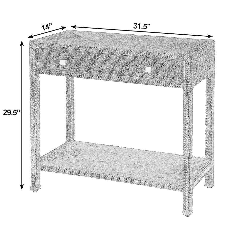 Como 31.5 in. W Banana Leaf 1 Drawer Console Table, Natural. Picture 3