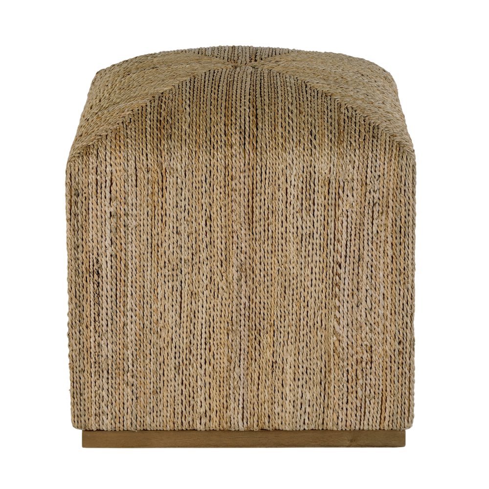 Como 17 in. W Square Banana Leaf Accent Stool, Natural. Picture 4