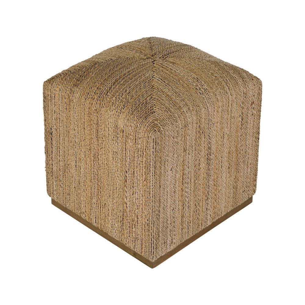Como 17 in. W Square Banana Leaf Accent Stool, Natural. Picture 6