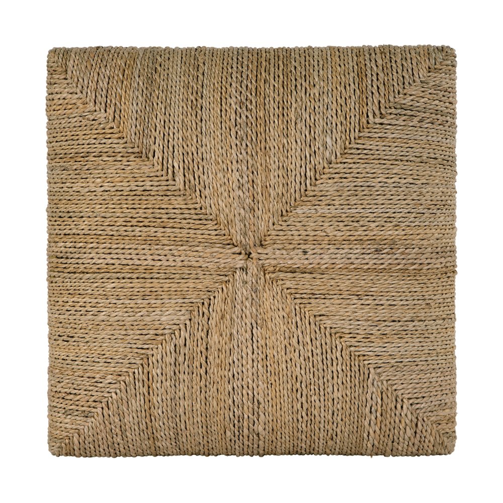 Como 17 in. W Square Banana Leaf Accent Stool, Natural. Picture 7