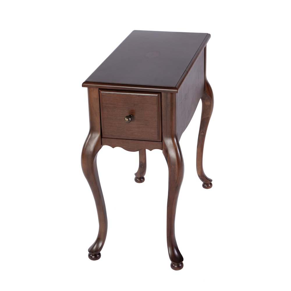 Andre 11 in. W Rectangular Wood 1 Drawer End Table, Cherry. Picture 1