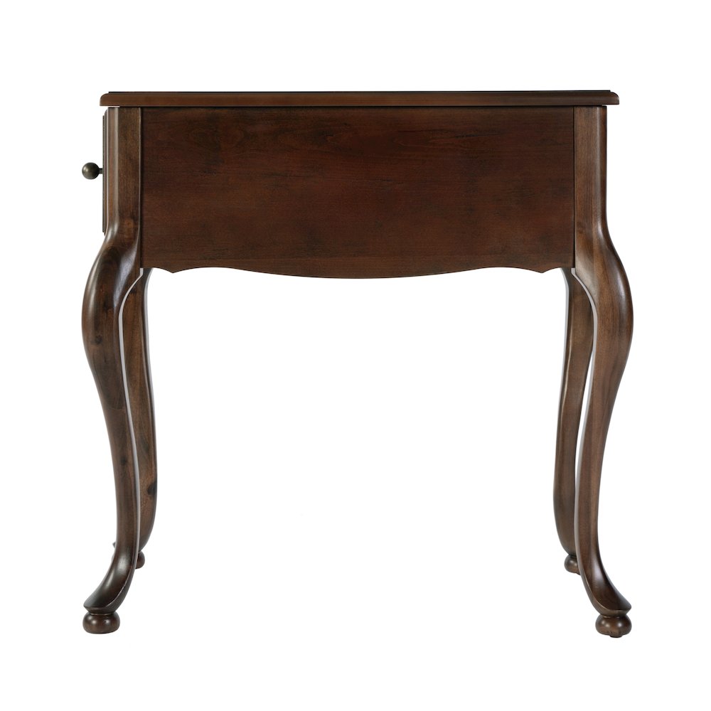 Andre 11 in. W Rectangular Wood 1 Drawer End Table, Cherry. Picture 4