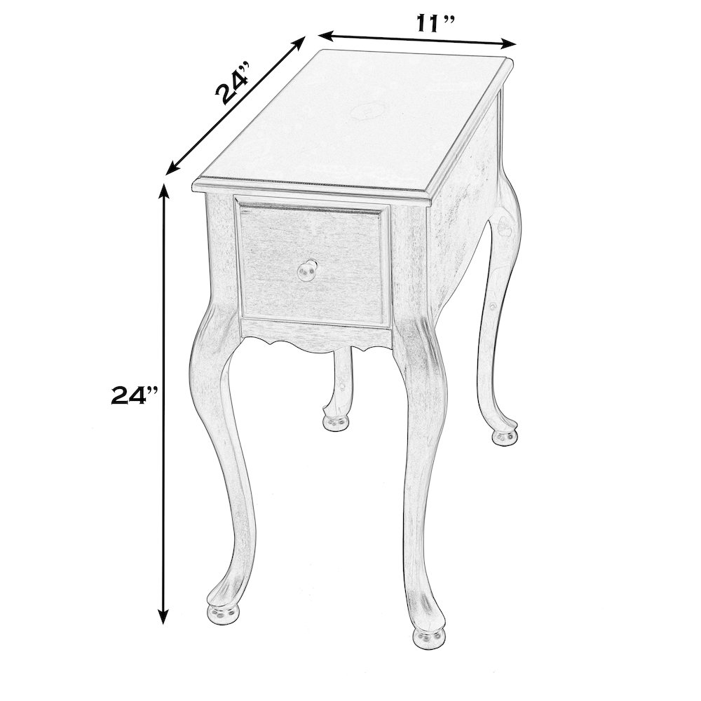 Andre 11 in. W Rectangular Wood 1 Drawer End Table, Cherry. Picture 2