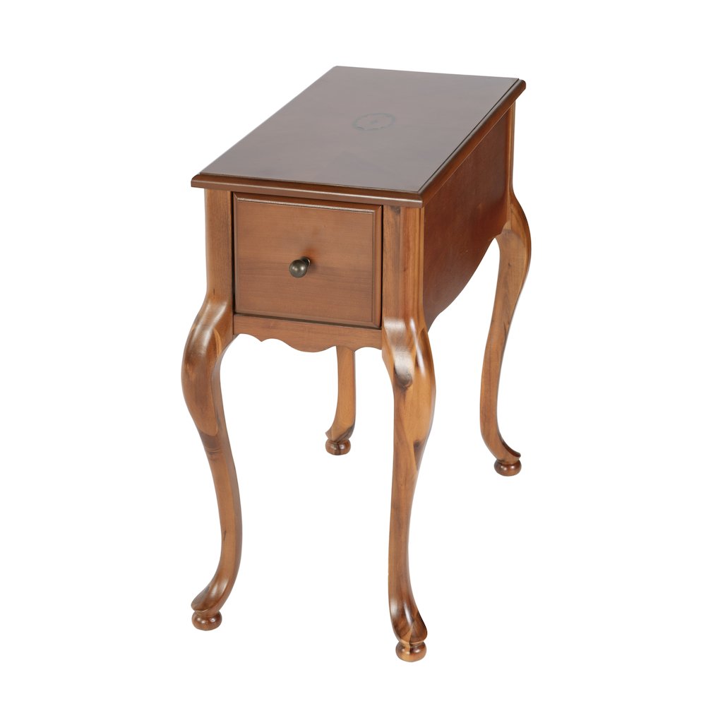 Andre 11 in. W Rectangular Wood 1 Drawer End Table, Medium Brown. Picture 1