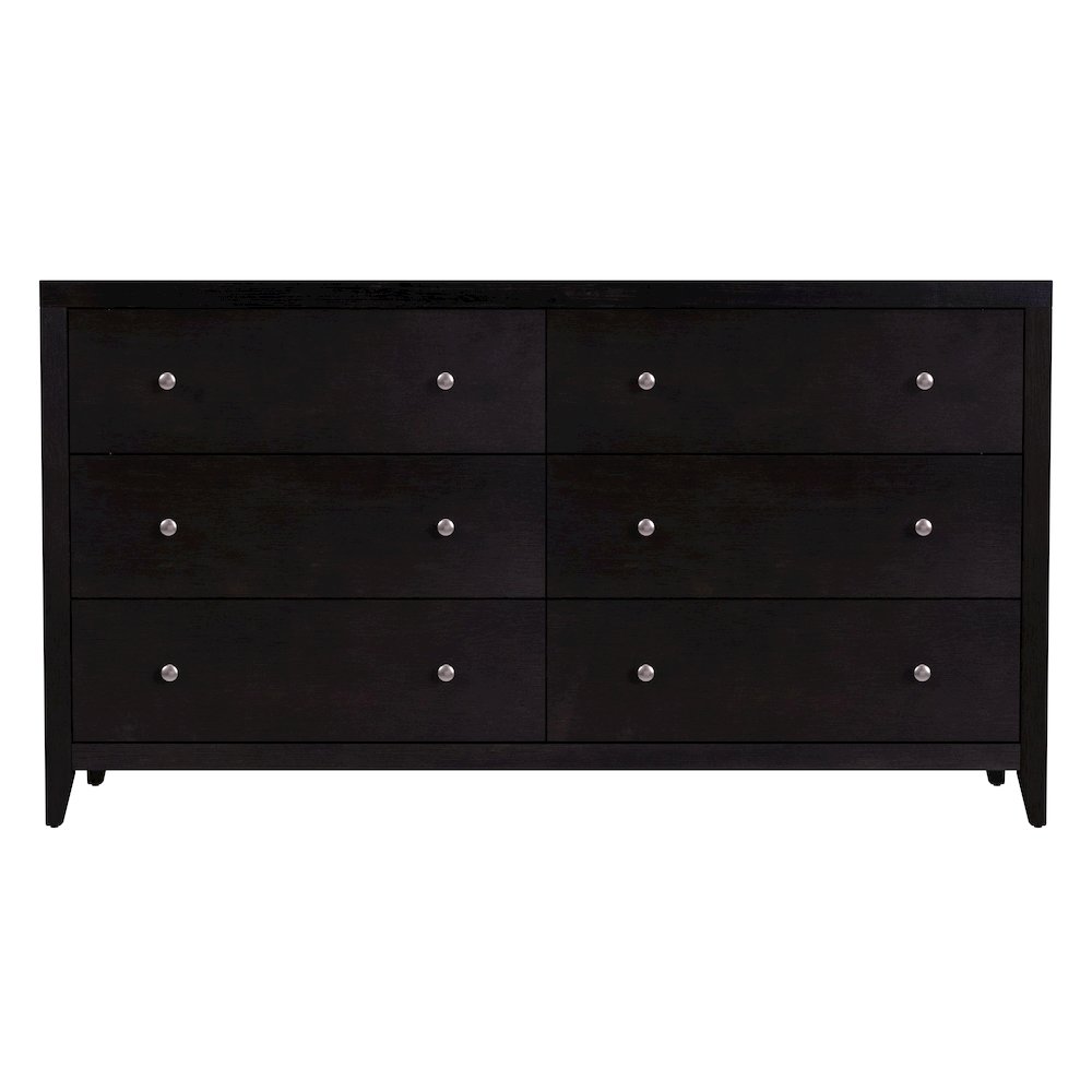 Dana 60 in. W Rectangular Wood 6 Drawer Dresser, Coffee. Picture 4