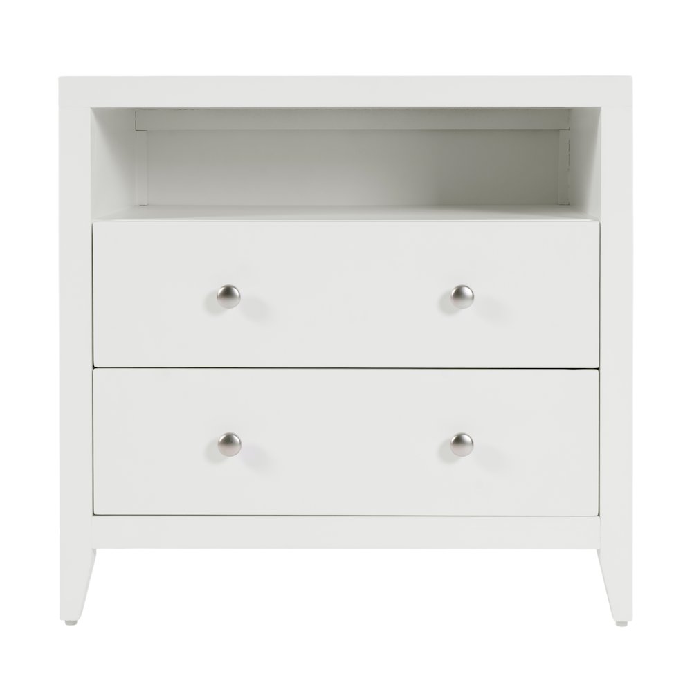 Dana 28 in. W Rectangular Wood 2 Drawer Nightstand, White. Picture 5
