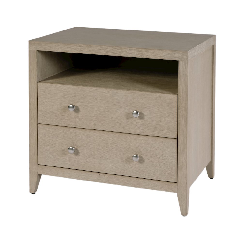 Dana 28 in. W Rectangular Wood 2 Drawer Nightstand, Taupe. Picture 1