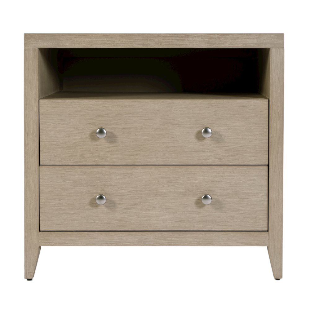 Dana 28 in. W Rectangular Wood 2 Drawer Nightstand, Taupe. Picture 3