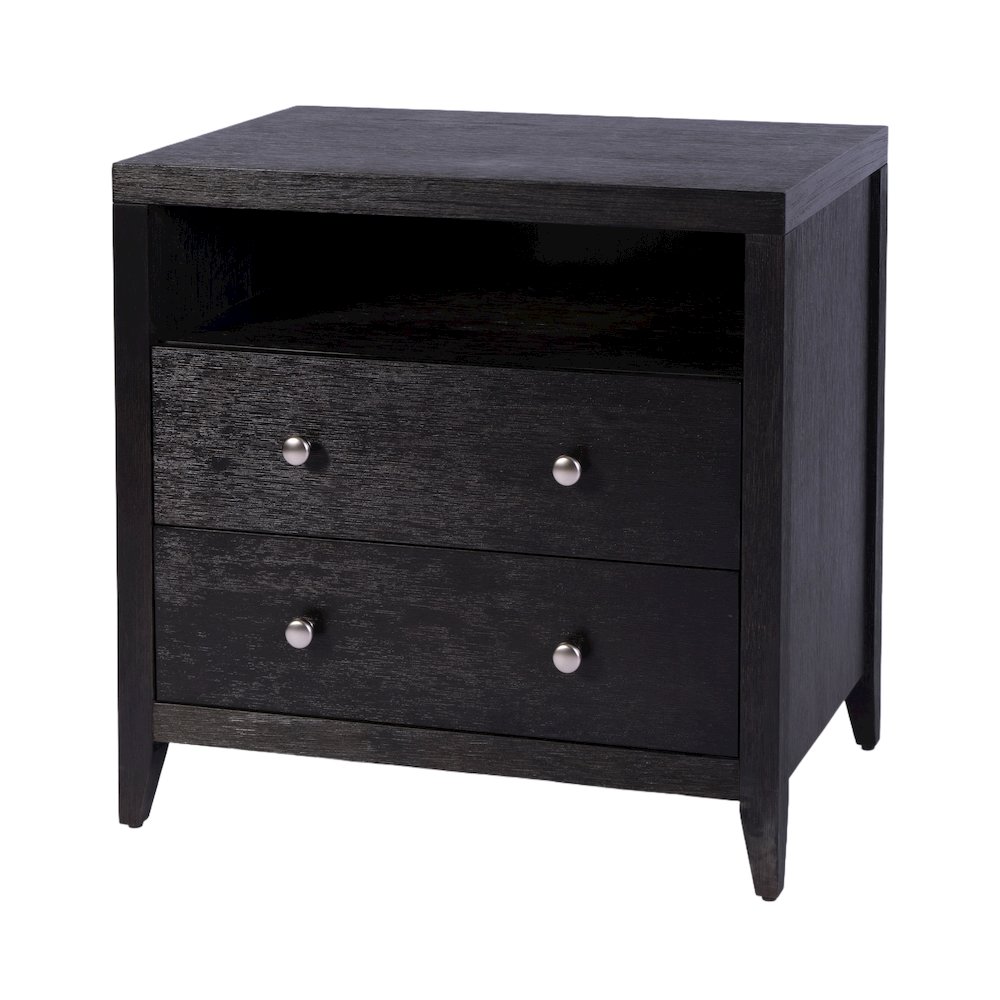 Dana 28 in. W Rectangular Wood 2 Drawer Nightstand, Coffee. Picture 1
