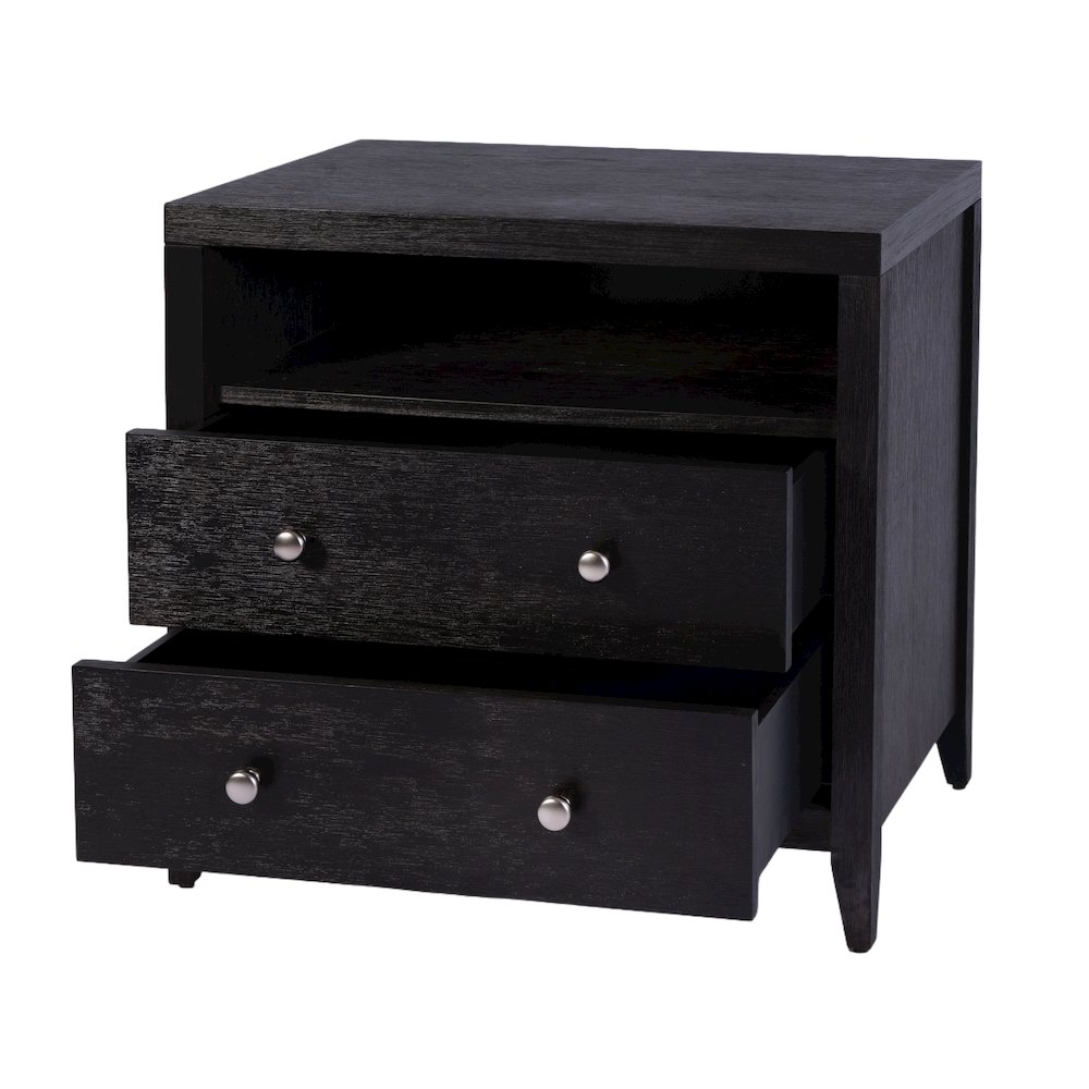 Dana 28 in. W Rectangular Wood 2 Drawer Nightstand, Coffee. Picture 4