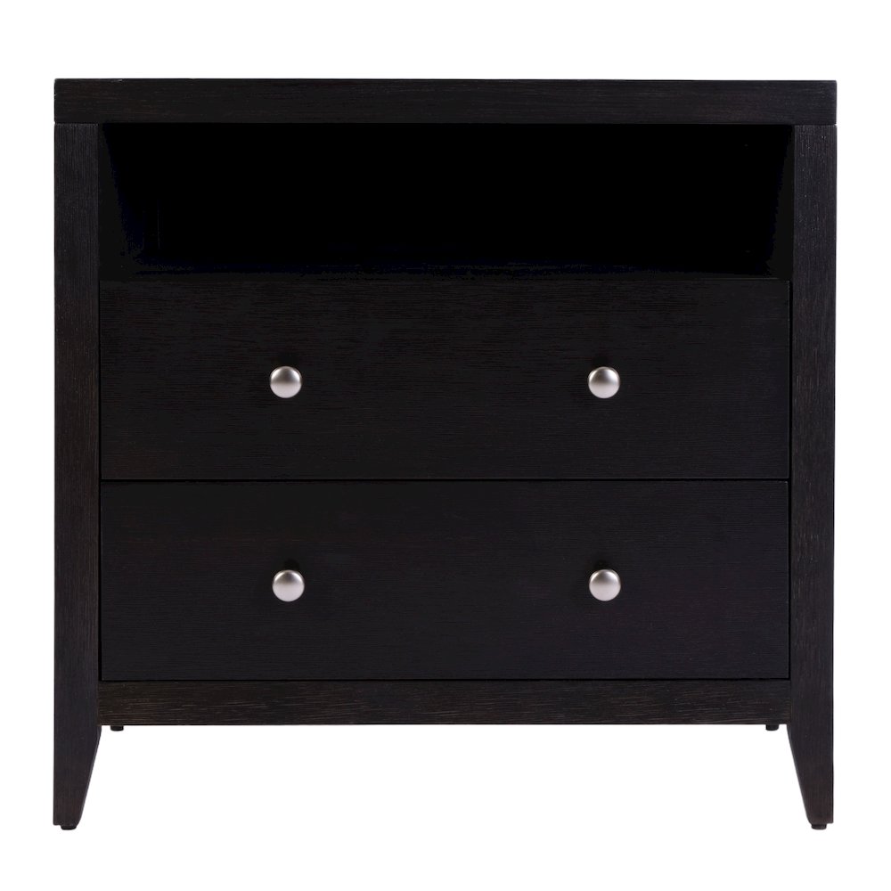 Dana 28 in. W Rectangular Wood 2 Drawer Nightstand, Coffee. Picture 5