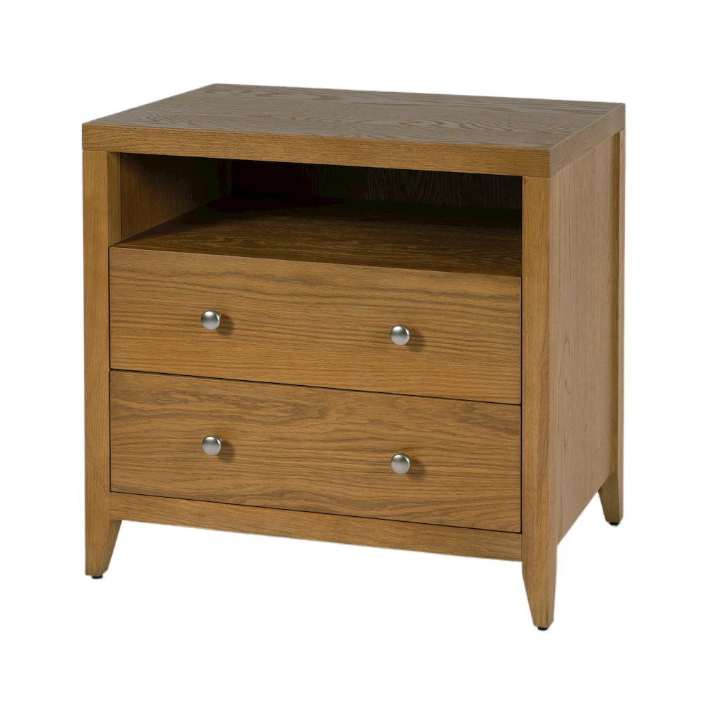 Dana 28 in. W Rectangular Wood 2 Drawer Nightstand, Natural. Picture 1