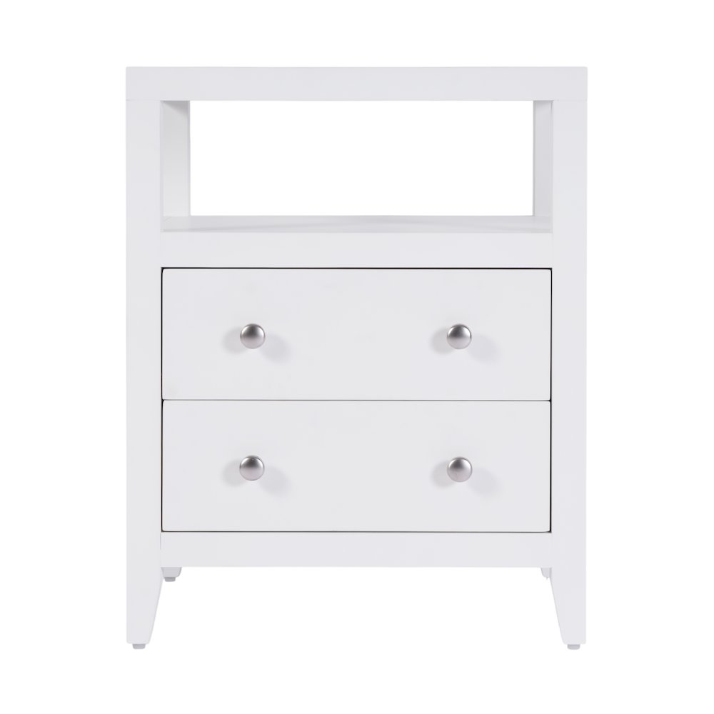 Dana 21 in. W Rectangular Wood 2 Drawer Nightstand, White. Picture 5