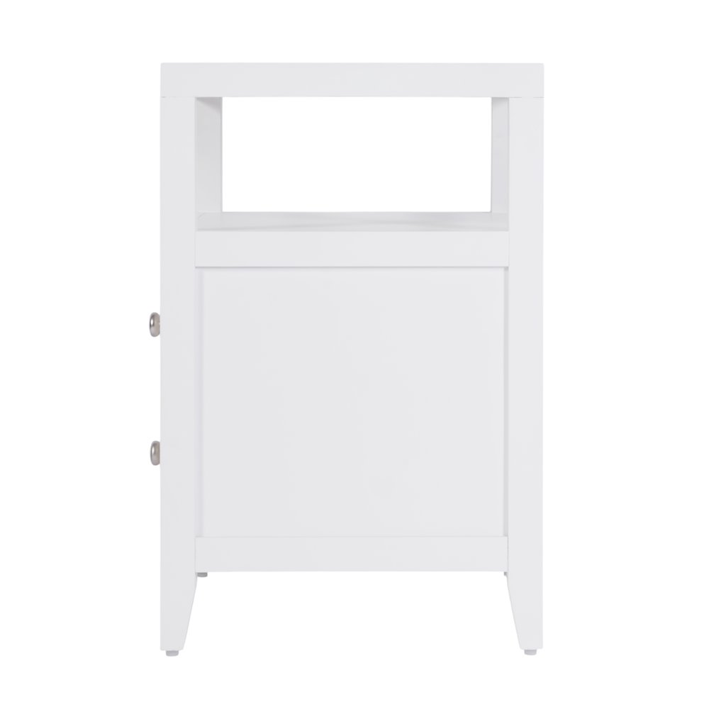 Dana 21 in. W Rectangular Wood 2 Drawer Nightstand, White. Picture 6