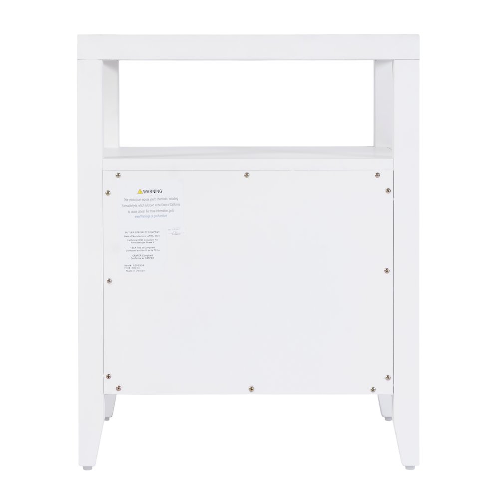 Dana 21 in. W Rectangular Wood 2 Drawer Nightstand, White. Picture 8