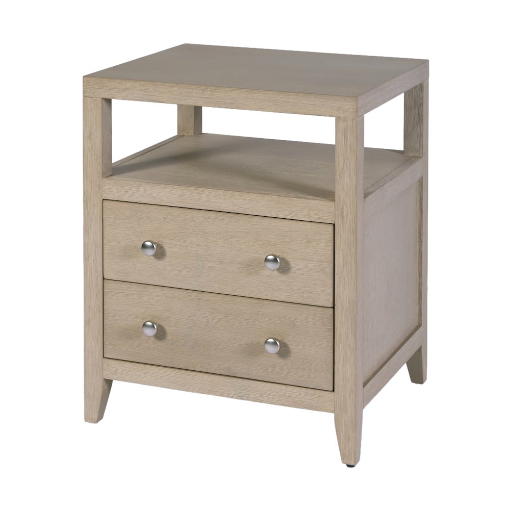 Dana 21 in. W Rectangular Wood 2 Drawer Nightstand, Taupe. Picture 1