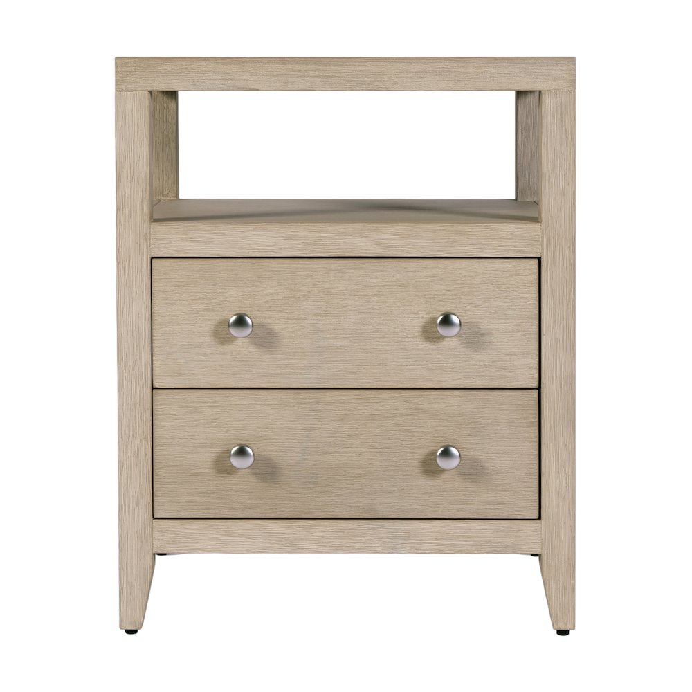 Dana 21 in. W Rectangular Wood 2 Drawer Nightstand, Taupe. Picture 4