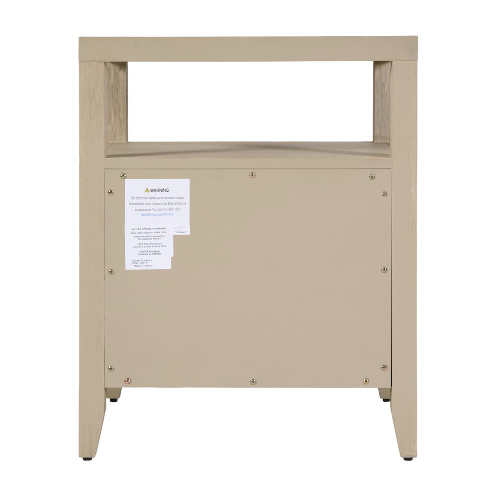 Dana 21 in. W Rectangular Wood 2 Drawer Nightstand, Taupe. Picture 7