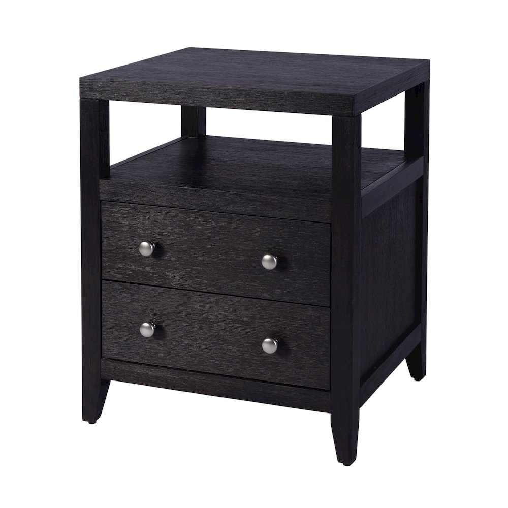 Dana 21 in. W Rectangular Wood 2 Drawer Nightstand, Coffee. Picture 1