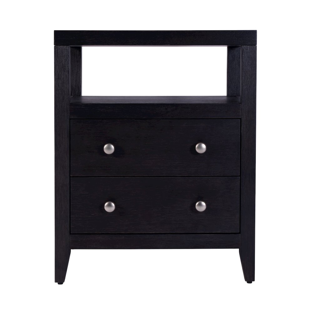 Dana 21 in. W Rectangular Wood 2 Drawer Nightstand, Coffee. Picture 4