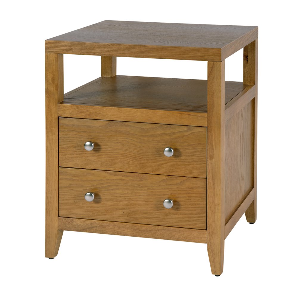 Dana 21 in. W Rectangular Wood 2 Drawer Nightstand, Natural. Picture 1