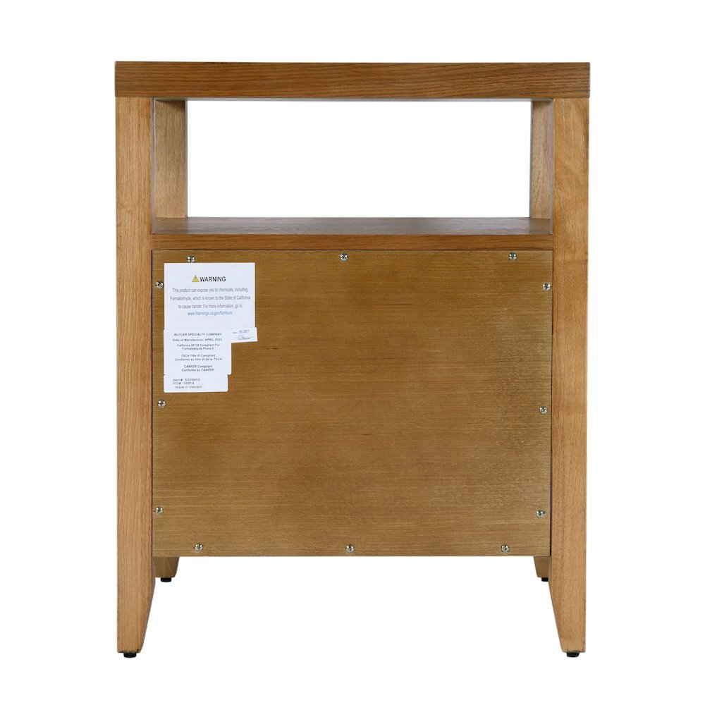 Dana 21 in. W Rectangular Wood 2 Drawer Nightstand, Natural. Picture 8
