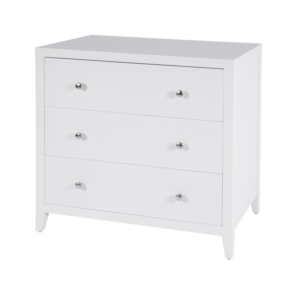Dana 34 in. W Rectangular Wood 3 Drawer Chest, White. Picture 1