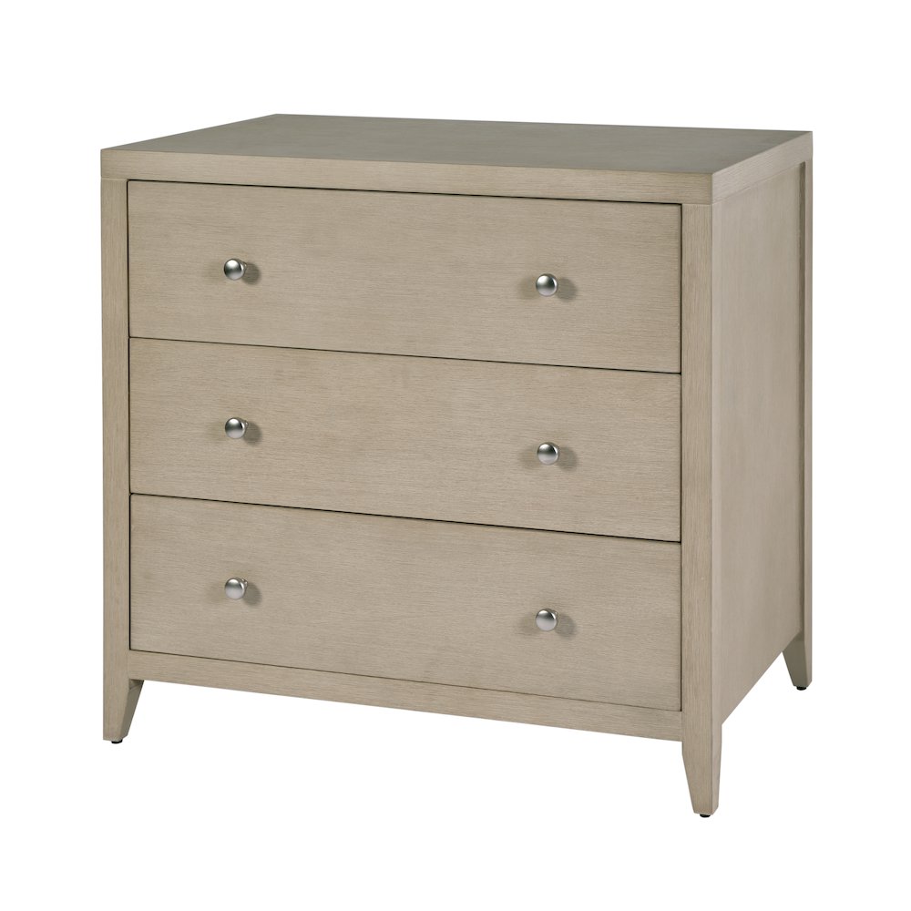 Dana 34 in. W Rectangular Wood 3 Drawer Chest, Taupe. Picture 1